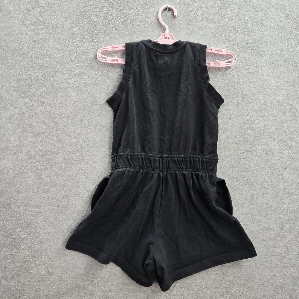 Nike Girls Romper‎ M Black Swoosh Logo Embroidery Sleeveless 3.5